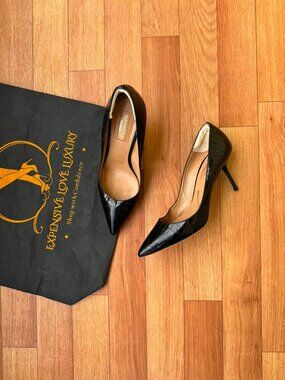 AQUAZZURA CROC EMBELLISHED HEELS